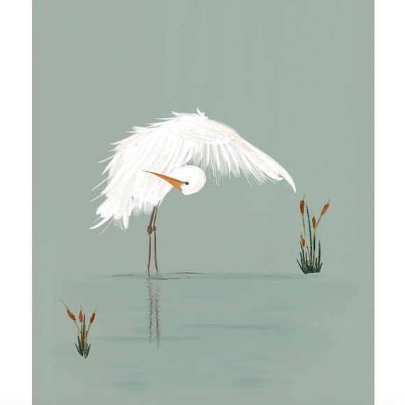 11x14" Chinoiserie Heron Print - Picture 1 of 2